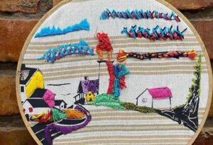 Bordado produzido por pacientes do CAPS de Porto Alegre, no projeto Geração POA. Foto: divulgação